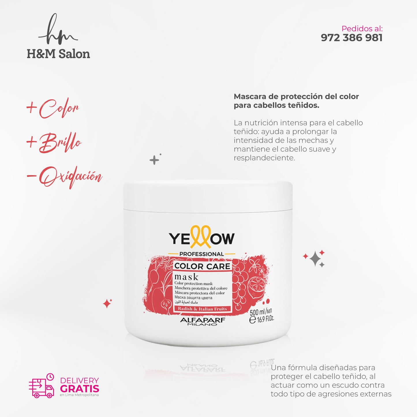 YELLOW - COLOR CARE Máscara para cabellos teñidos 500 ml