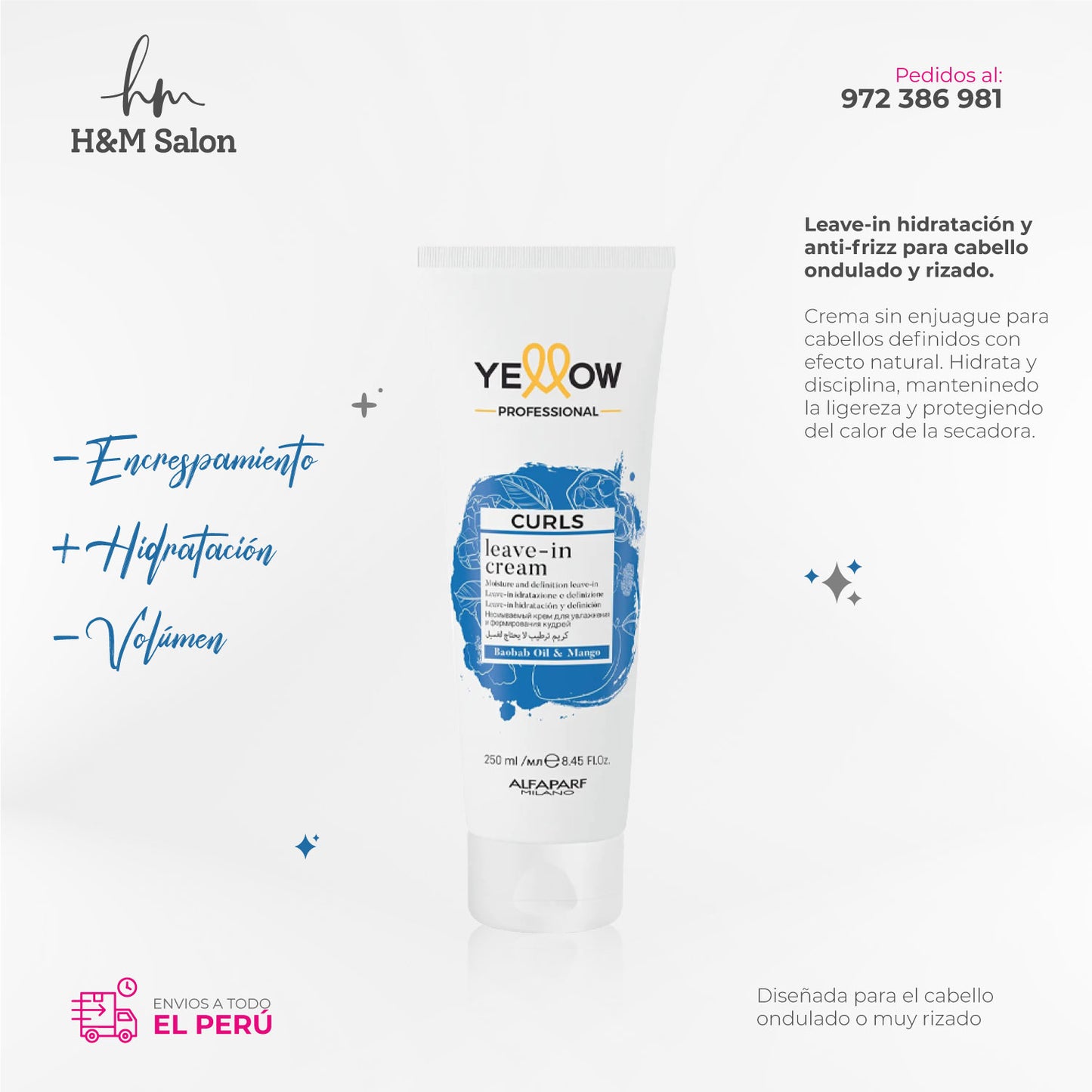 YELLOW - CURLS Shampoo y Leave-in para cabellos ondulados
