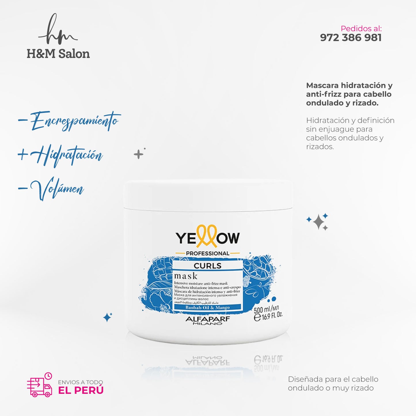 YELLOW - CURLS TRIPACK para cabellos ondulados