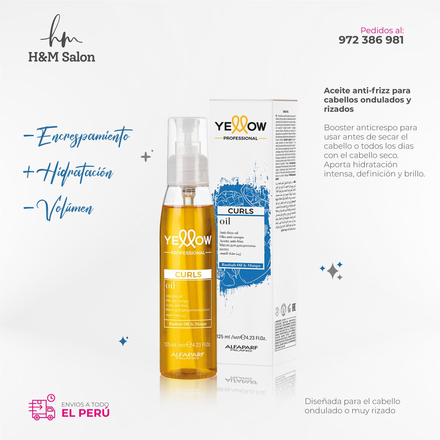 YELLOW - CURLS Oleo para cabellos ondulados 500 ml