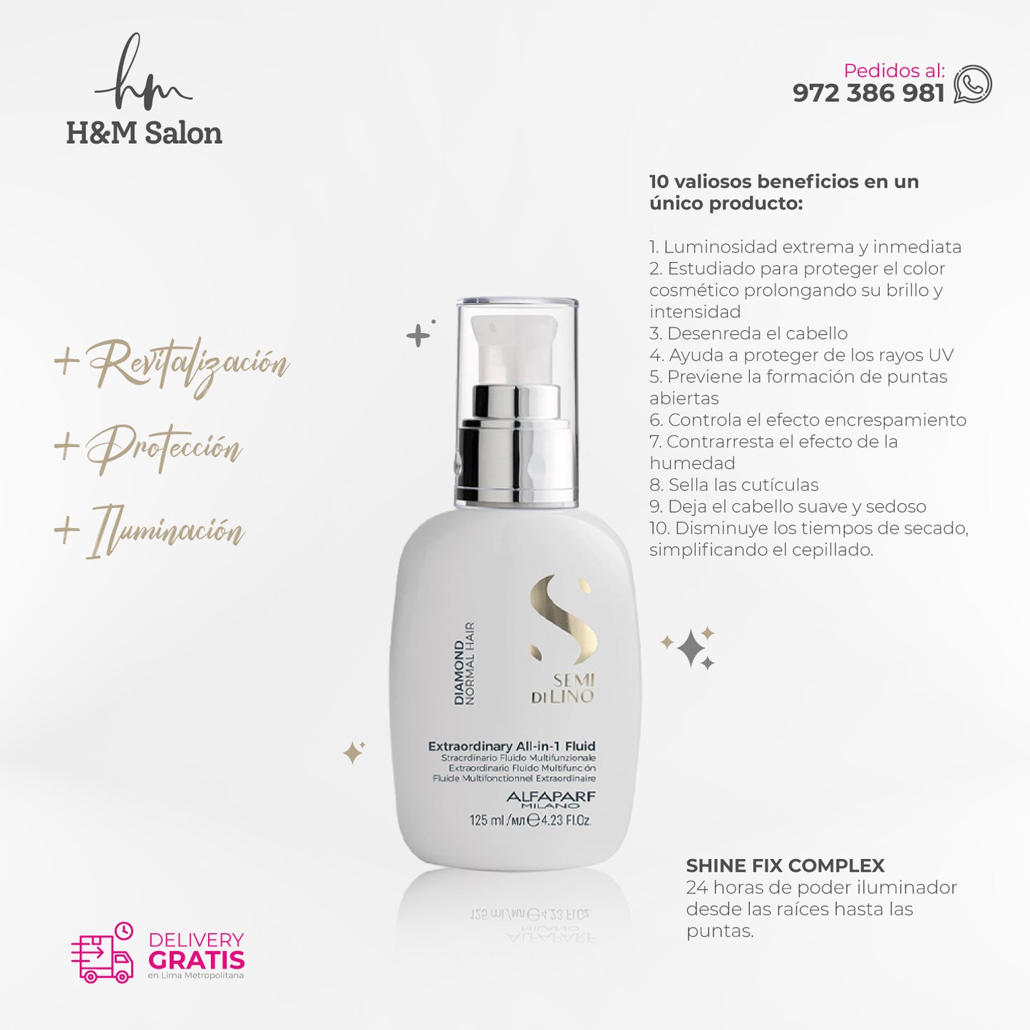 ALFAPARF SEMI DI LINO - Diamond Extraordinary All-In-1 Fluid 125 ml