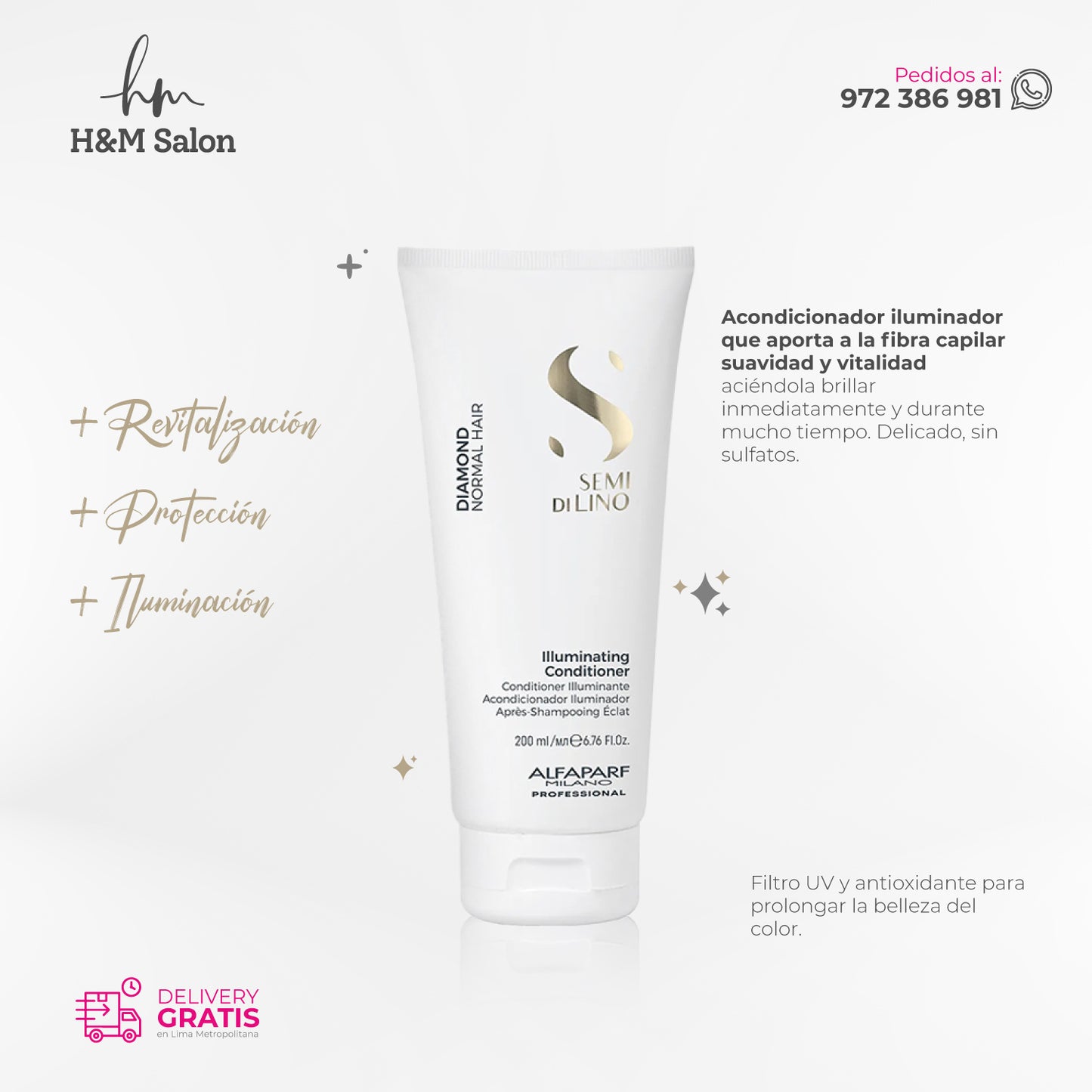 ALFAPARF SEMI DI LINO - Diamond duo shampoo + conditioner
