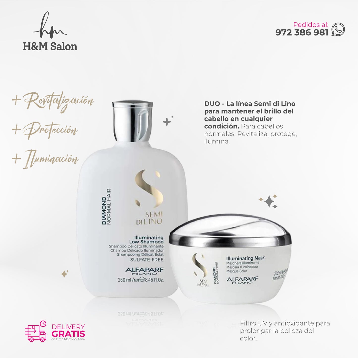 ALFAPARF SEMI DI LINO - Diamond duo shampoo + mask