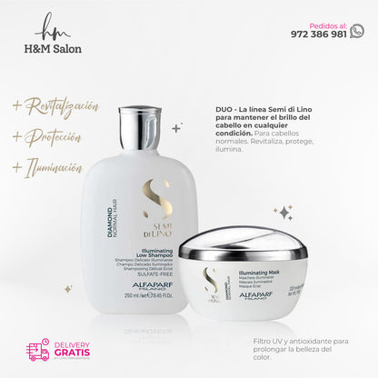 ALFAPARF SEMI DI LINO - Diamond duo shampoo + mask