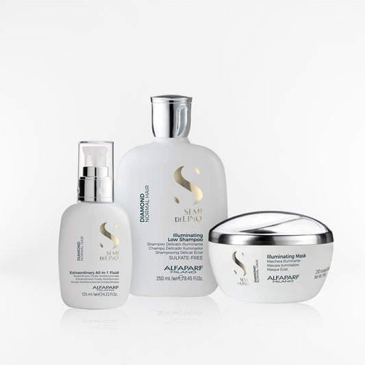 ALFAPARF SEMI DI LINO - Diamond Tripack shampoo + mask + fluid