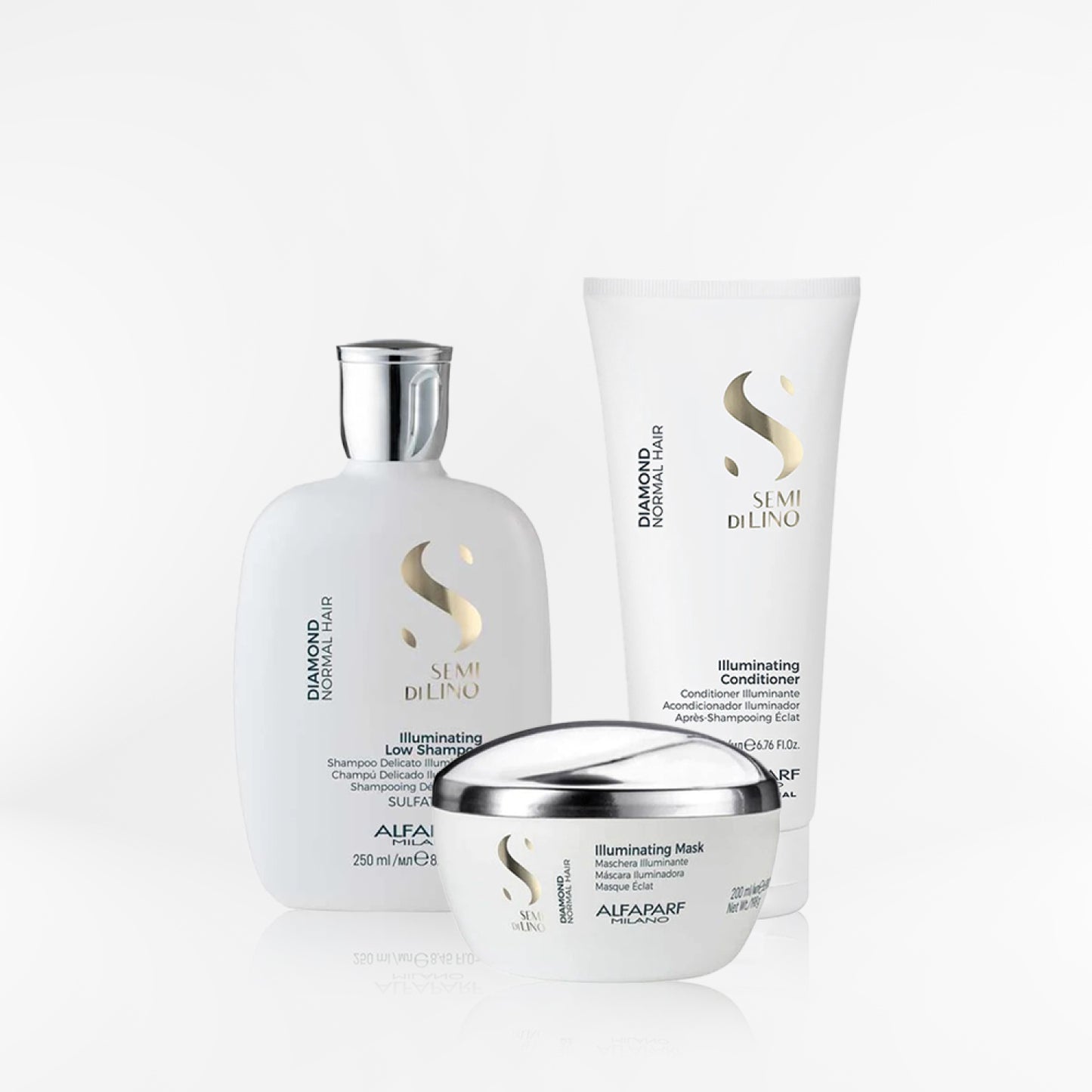ALFAPARF SEMI DI LINO - Diamond Tripack shampoo + mask + conditioner