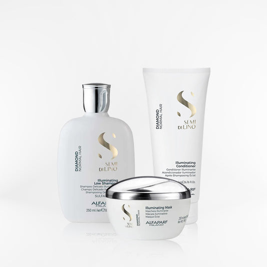 ALFAPARF SEMI DI LINO - Diamond Tripack shampoo + mask + conditioner