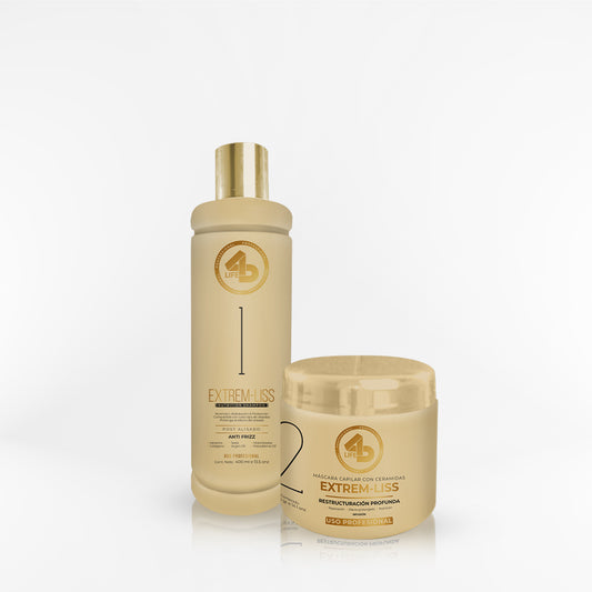 4D LIFE PROFESSIONAL - DUO EXTREM-LISS shampoo + mascara 400 ml