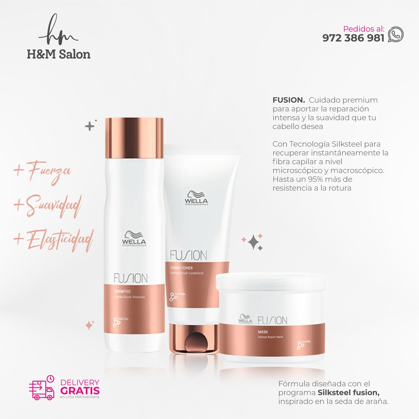 WELLA - FUSION TRIO shampoo + acondicionador + mascara