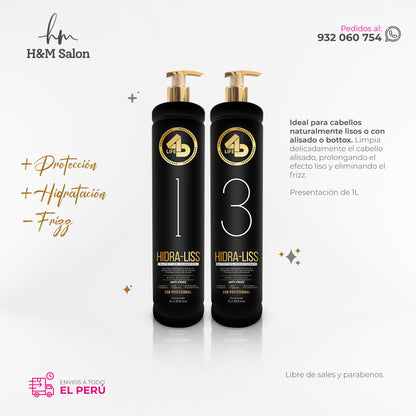 4D LIFE PROFESSIONAL - DUO HIDRA-LISS shampoo + acondicionador 1 L
