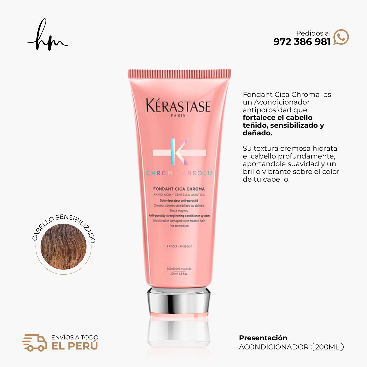 KÉRASTE CHROMA ABSOLU • Acondicionador Fondant Cica Chroma 200ml