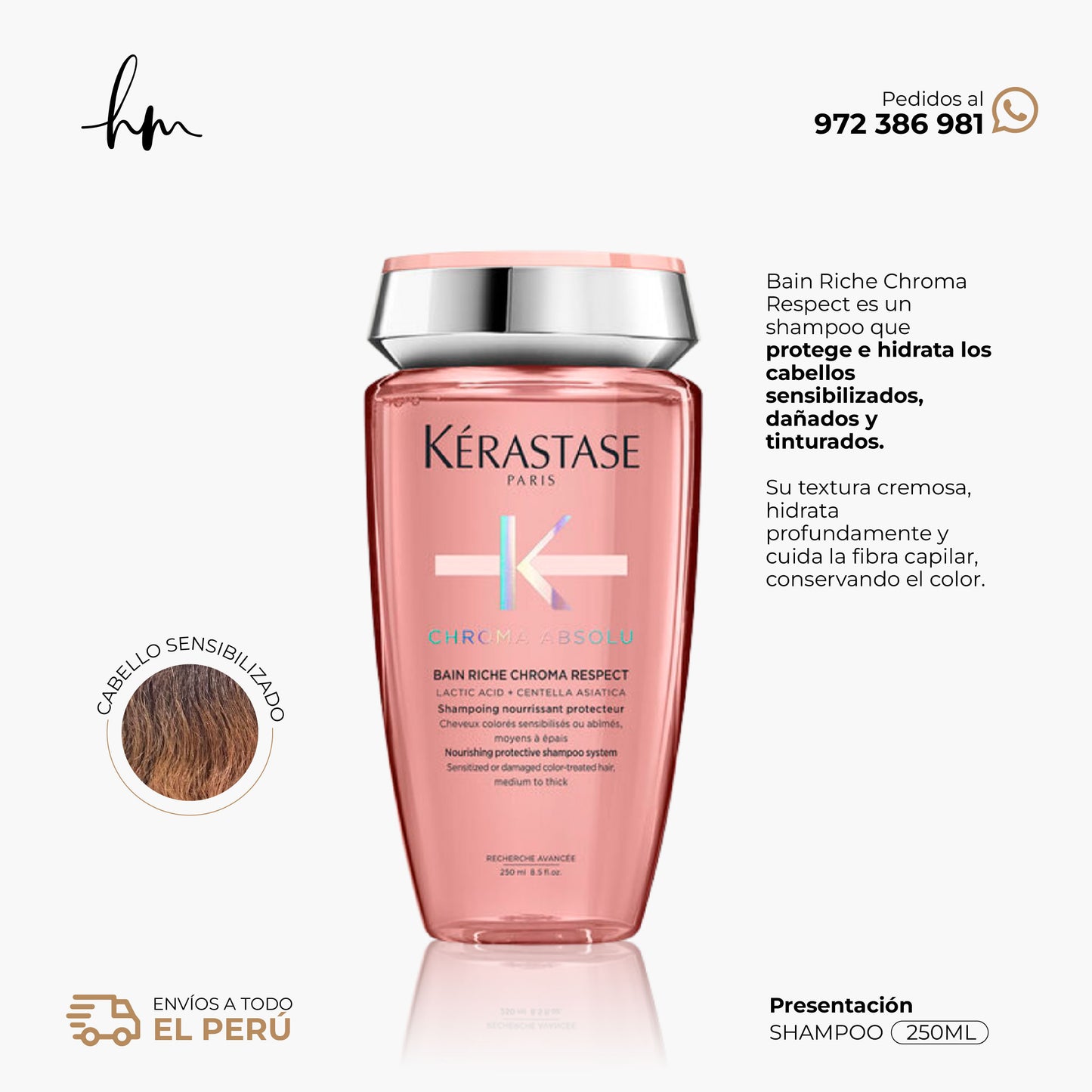 KÉRASTE CHROMA ABSOLU • Shampoo Bain Riche Chroma Respect 250ml