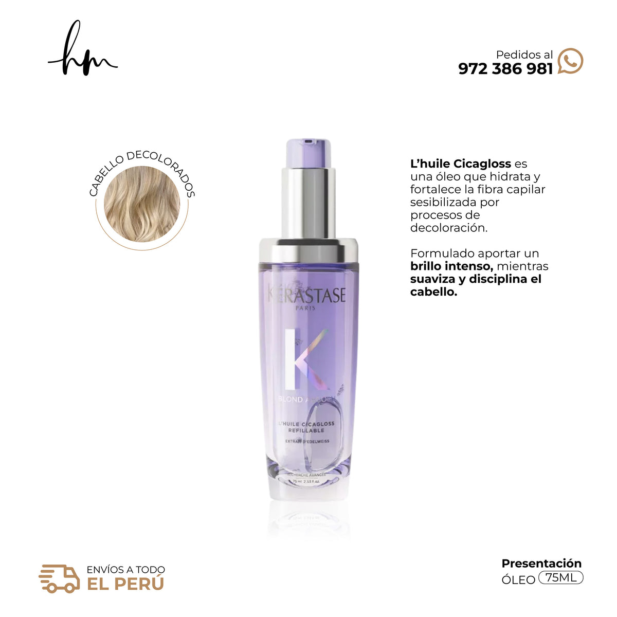 Kérastase Blond Absolu • Recarga Oleo Cicagloss 75ml