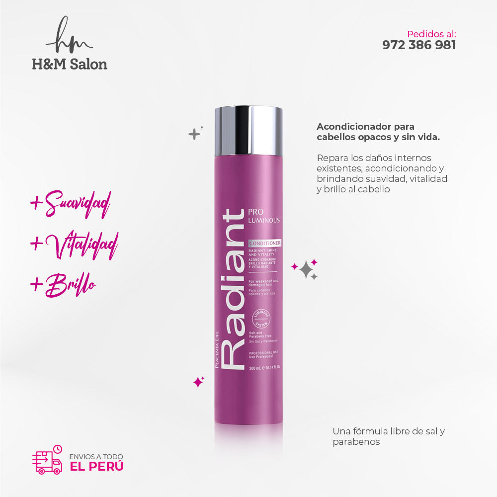 RADIANT - KERATIN PRO LUMINOUS TRIO Shampoo + mascara + acondicionador