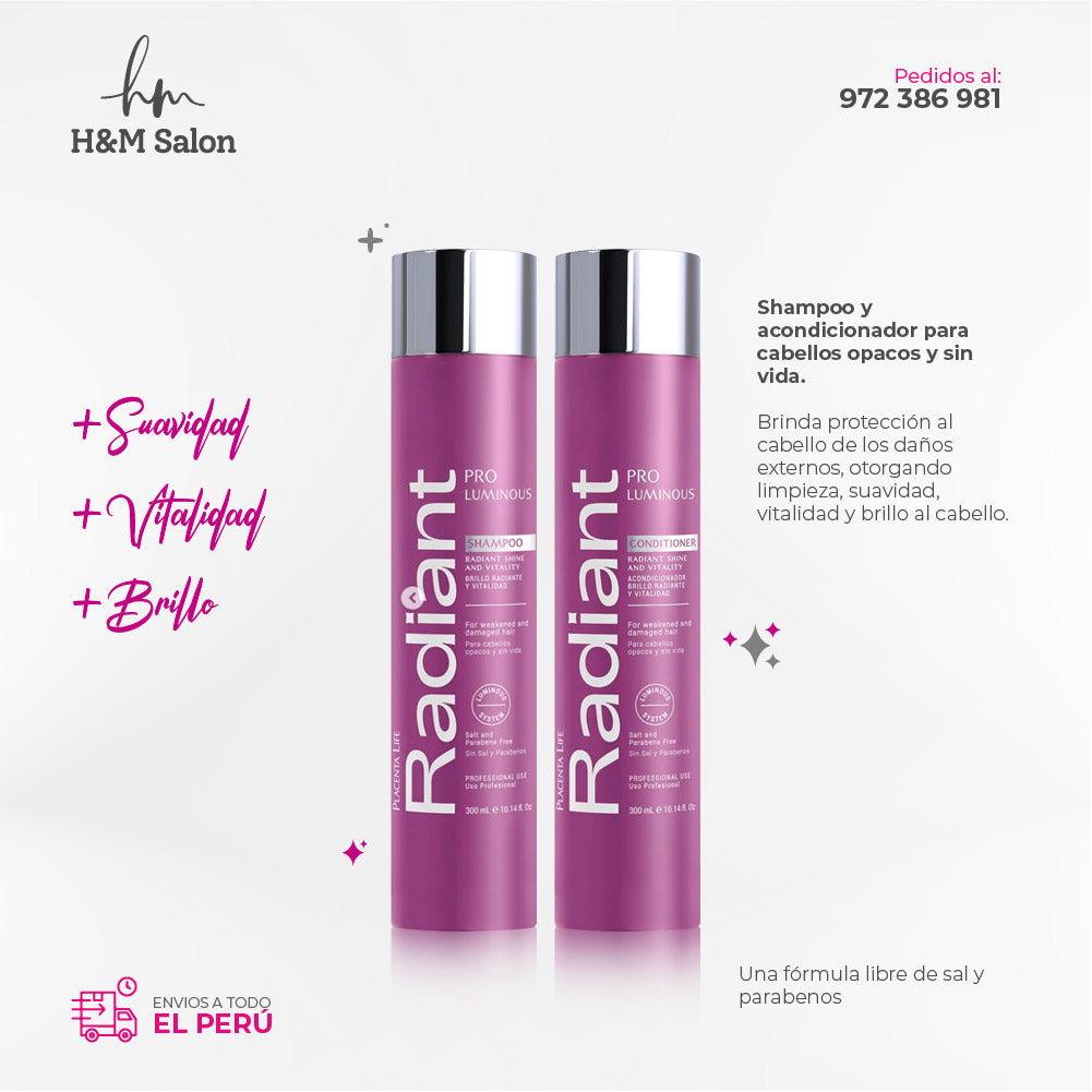 RADIANT - KERATIN PRO LUMINOUS DUO Shampoo + acondicionador 300 ml