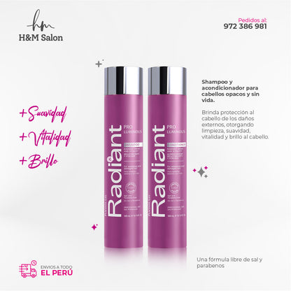 RADIANT - KERATIN PRO LUMINOUS DUO Shampoo + acondicionador 300 ml