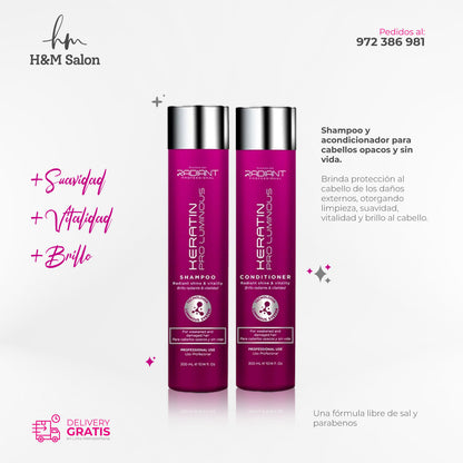 RADIANT - KERATIN PRO LUMINOUS DUO Shampoo + acondicionador 300 ml