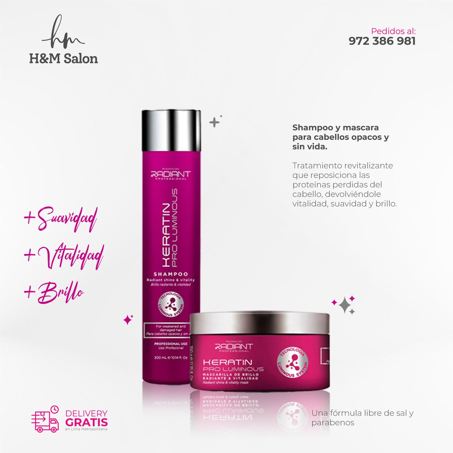 RADIANT - KERATIN PRO LUMINOUS DUO Shampoo + mascara