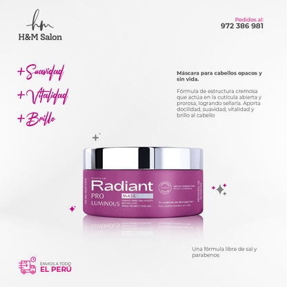 RADIANT - KERATIN PRO LUMINOUS TRIO Shampoo + mascara + acondicionador