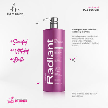 RADIANT - KERATIN PRO LUMINOUS DUO Shampoo + acondicionador 1000 ml
