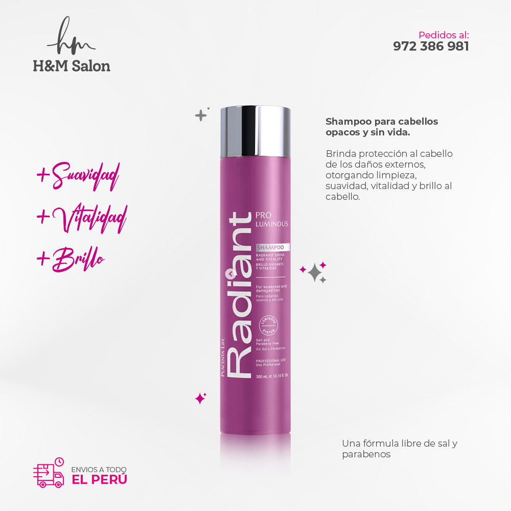 RADIANT - KERATIN PRO LUMINOUS TRIO Shampoo + mascara + acondicionador