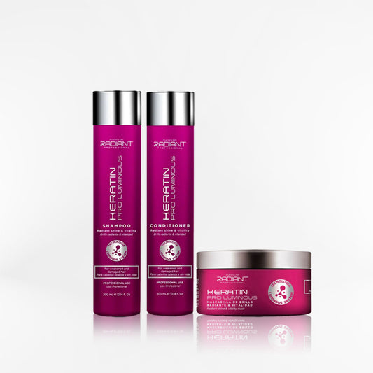 RADIANT - KERATIN PRO LUMINOUS TRIO Shampoo + mascara + acondicionador