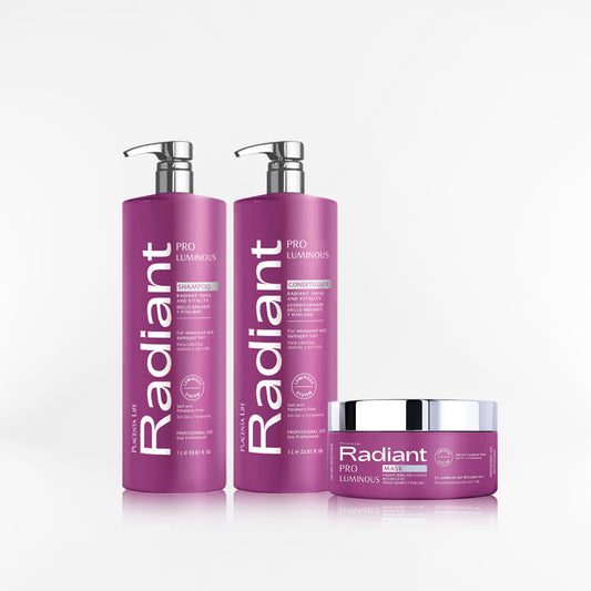 RADIANT - KERATIN PRO LUMINOUS DUO Shampoo + acondicionador 1000 ml + Mask 350gr