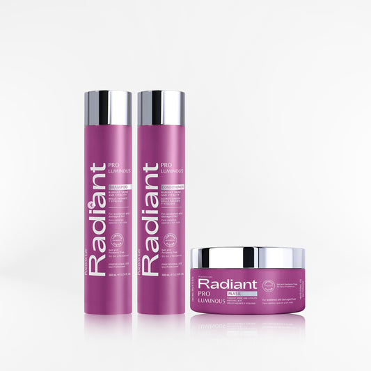 RADIANT - KERATIN PRO LUMINOUS TRIO Shampoo + mascara + acondicionador