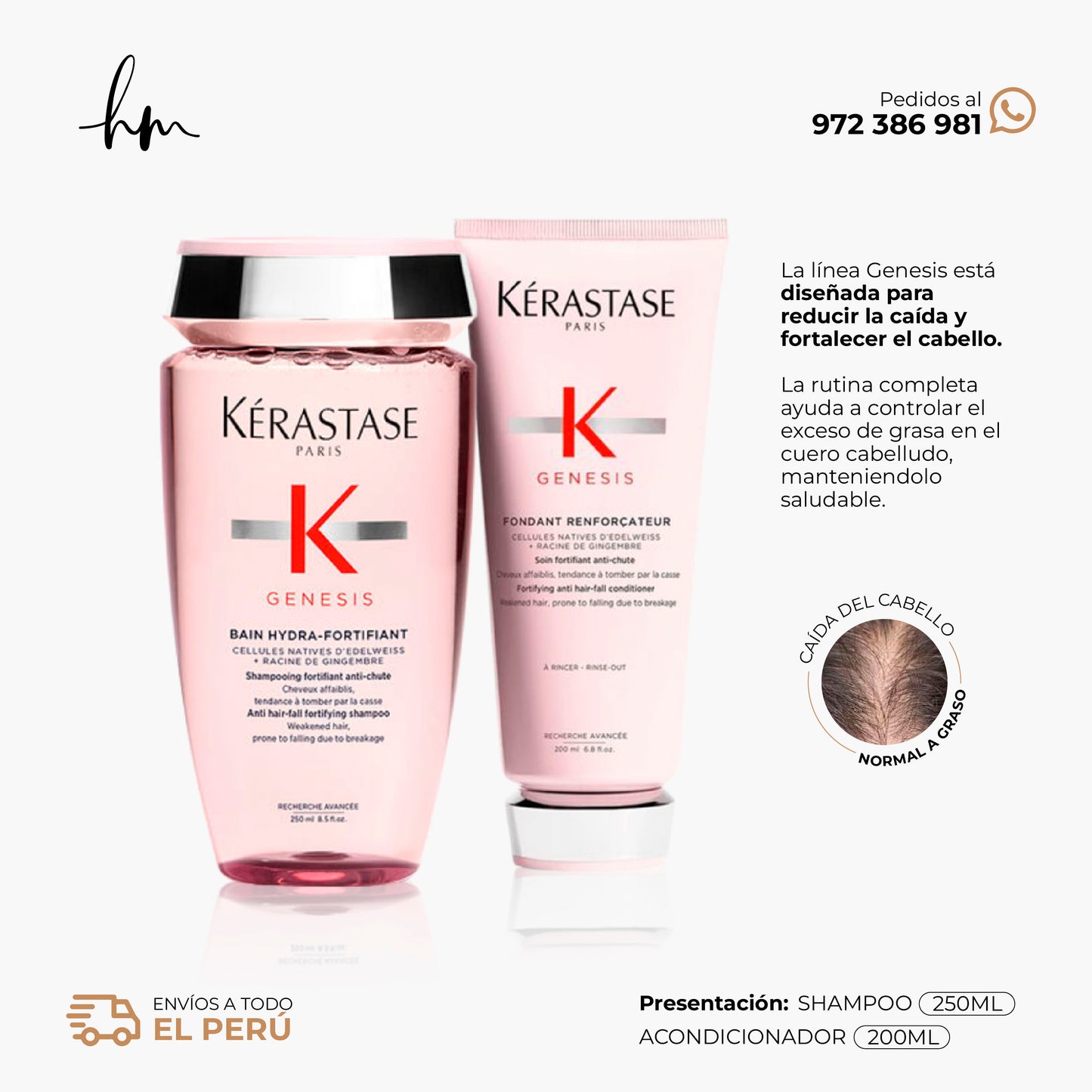 KÉRASTE GENESIS • DUO Shampoo + Acondicionador (Graso)