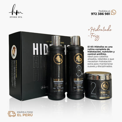 4D PROFESSIONAL - KIT HIDRA-LISS shampoo + mascara + acondicionador 400 ml