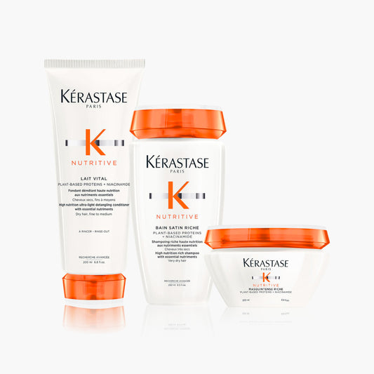 KÉRASTASE Nutritive • TRIO Riche Shampoo + Acondicionador + Máscara