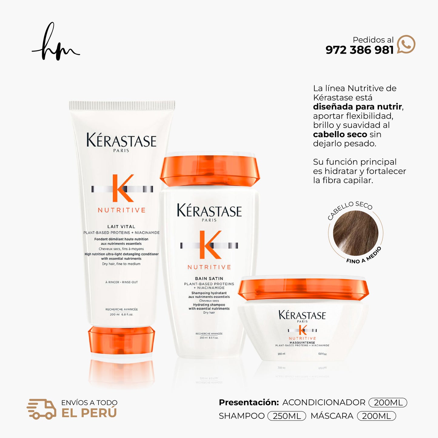 KÉRASTASE Nutritive • TRIO Shampoo + Acondicionador + Máscara