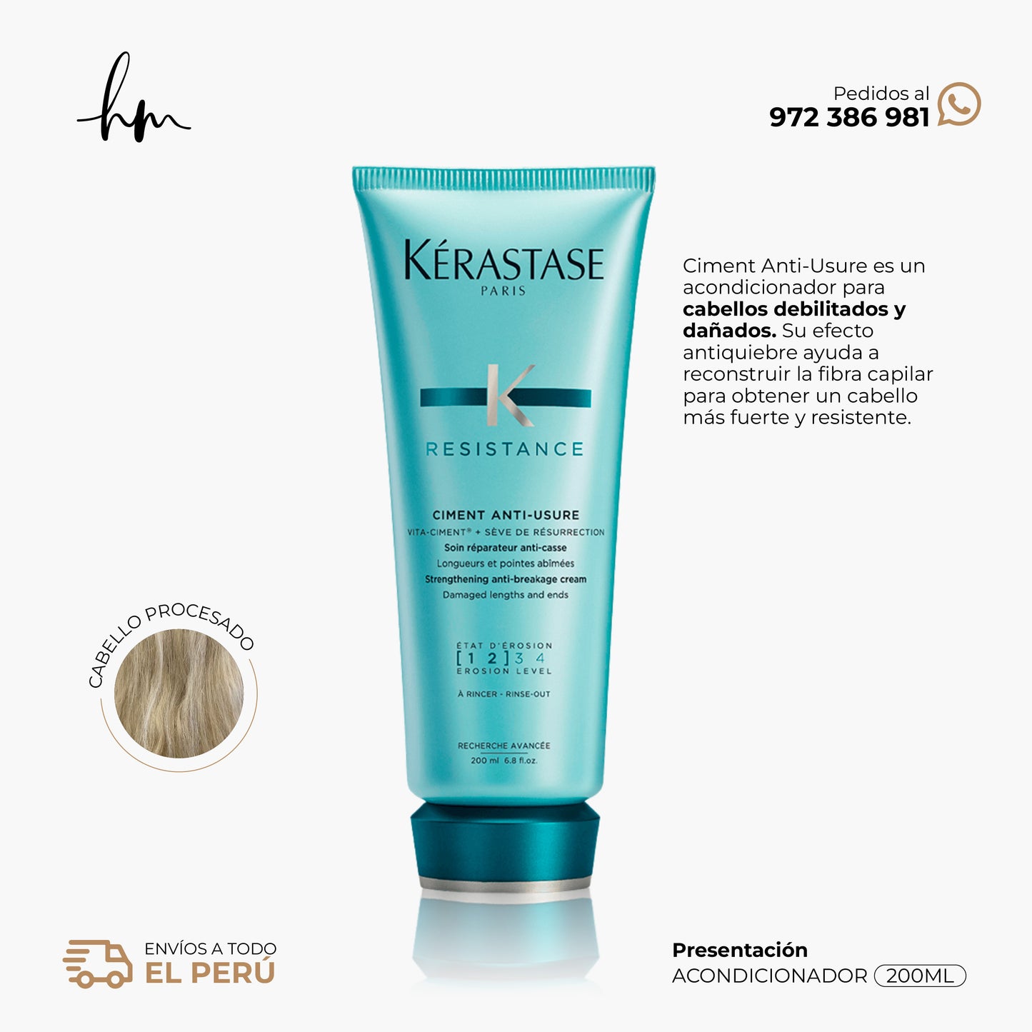 KÉRASTE RESISTANCE • Acondicionador Ciment Anti Usure 200ml