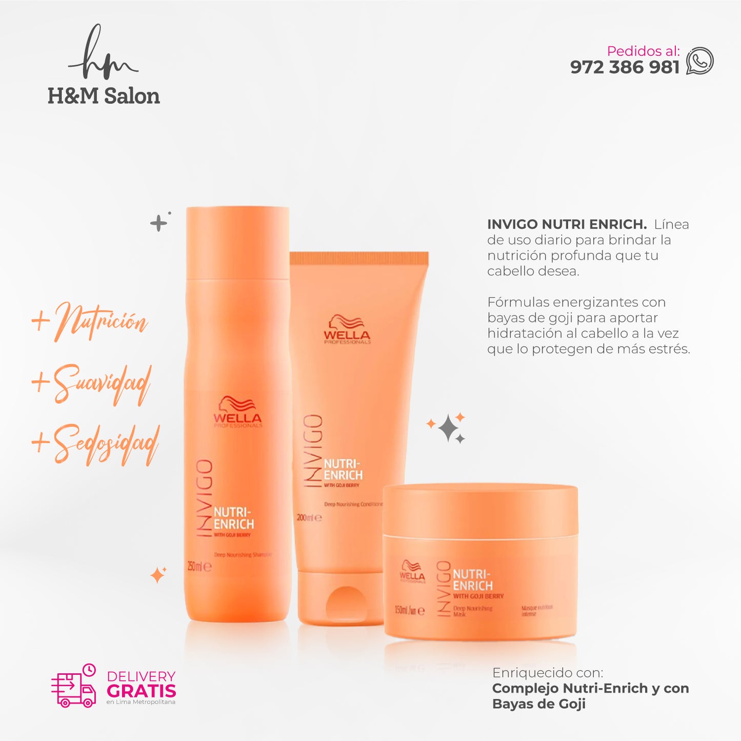 WELLA - INVIGO NUTRI ENRICH TRIO shampoo + mascara + acondicionador