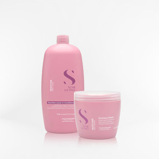ALFAPARF SEMI DI LINO - Moisture nutritive duo shampoo 1000 ml + mask 500 gr