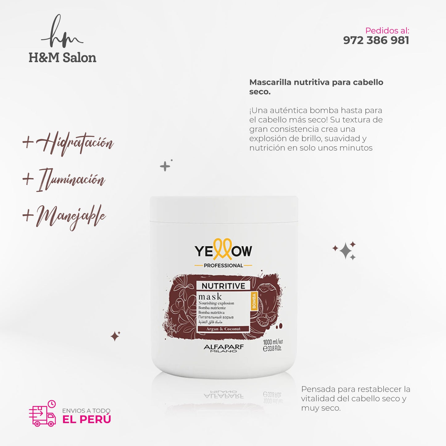 YELLOW - NUTRITIVE Mascara para cabello seco 1K