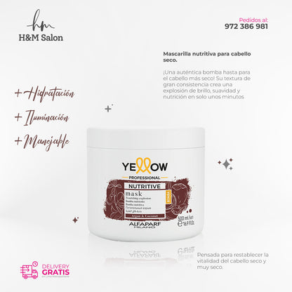 YELLOW - NUTRITIVE DUO Shampoo y mascarilla + OLEO para cabello seco