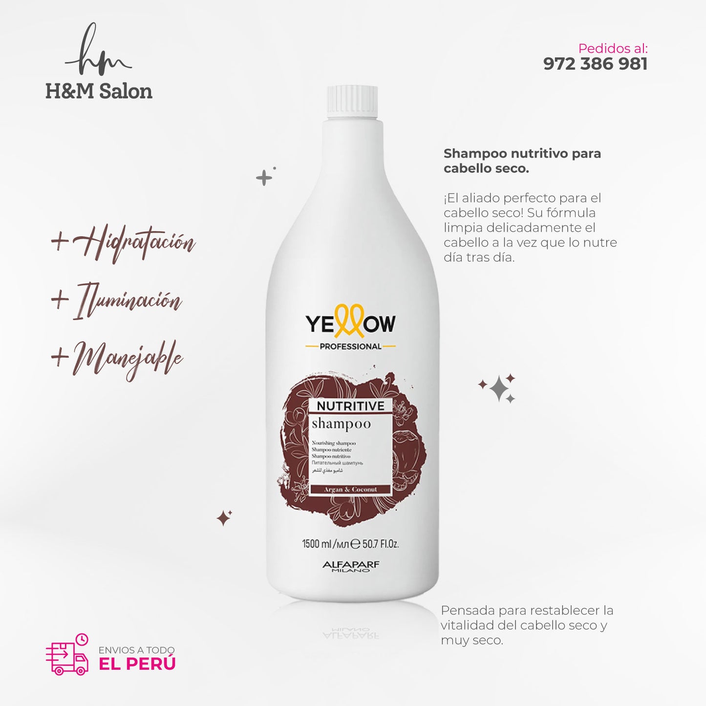 YELLOW - NUTRITIVE Shampoo para cabello seco 1.5L