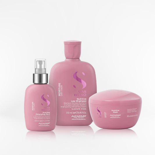 ALFAPARF SEMI DI LINO - Moisture Nutritive Tripack shampoo + mask + fluid
