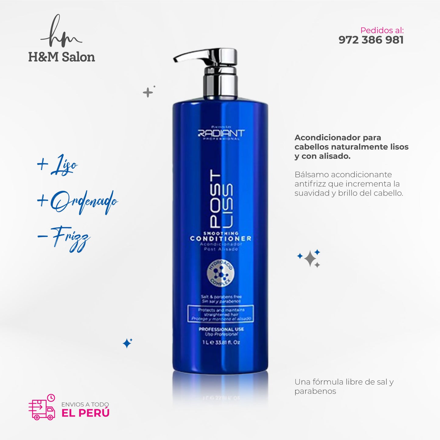 RADIANT - POST LISS DUO Shampoo + acondicionador 1000 ml