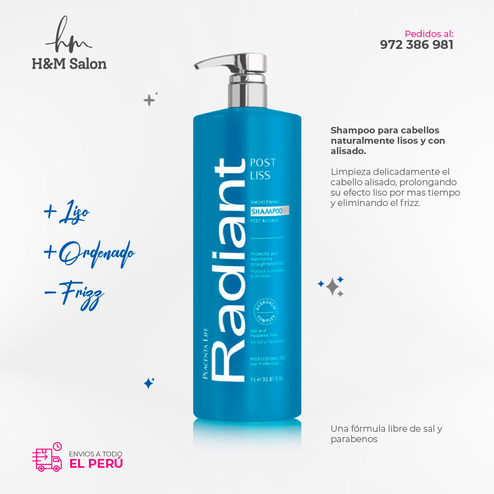 RADIANT - POST LISS DUO Shampoo + acondicionador 1000 ml