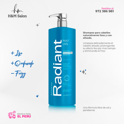 RADIANT - POST LISS DUO Shampoo + acondicionador 1000 ml