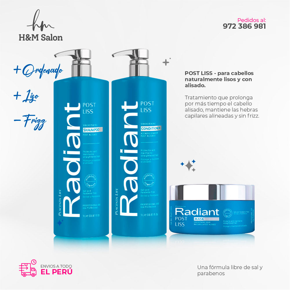 RADIANT - POST LISS DUO Shampoo + conditioner + mascara