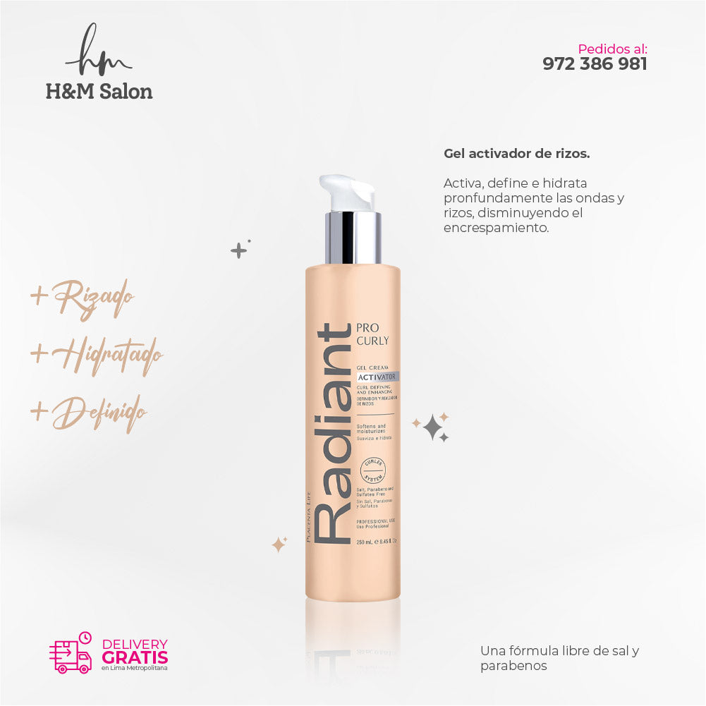 RADIANT - PRO CURLY Gel activador de rizos 250 ml