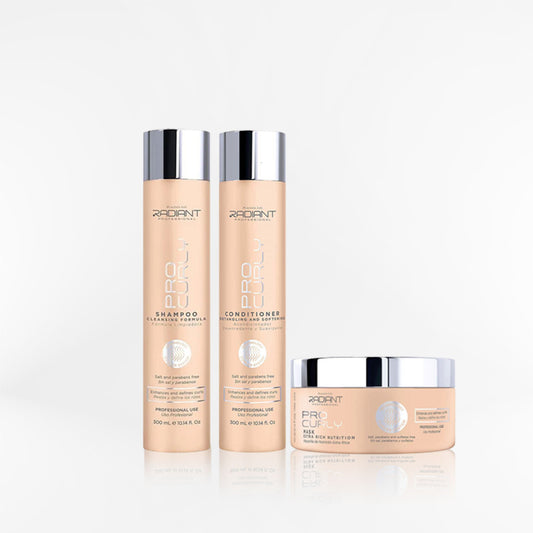 RADIANT - PRO CURLY TRIO Shampoo + mascara + acondicionador