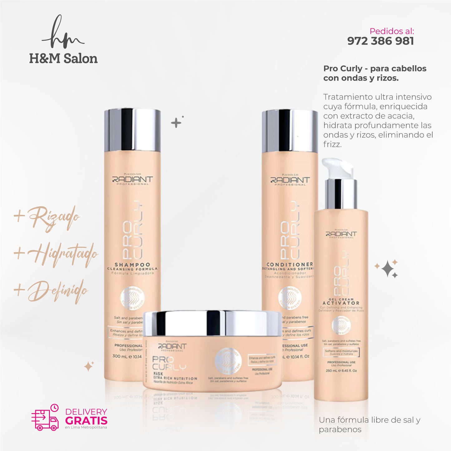RADIANT - PRO CURLY TRIO + Gel Activador