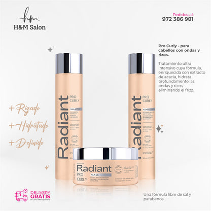 RADIANT - PRO CURLY TRIO Shampoo + mascara + acondicionador