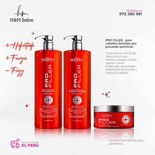 RADIANT - PRO FILLER DUO Shampoo + Acondicionador 1000 ml + Mask 350gr