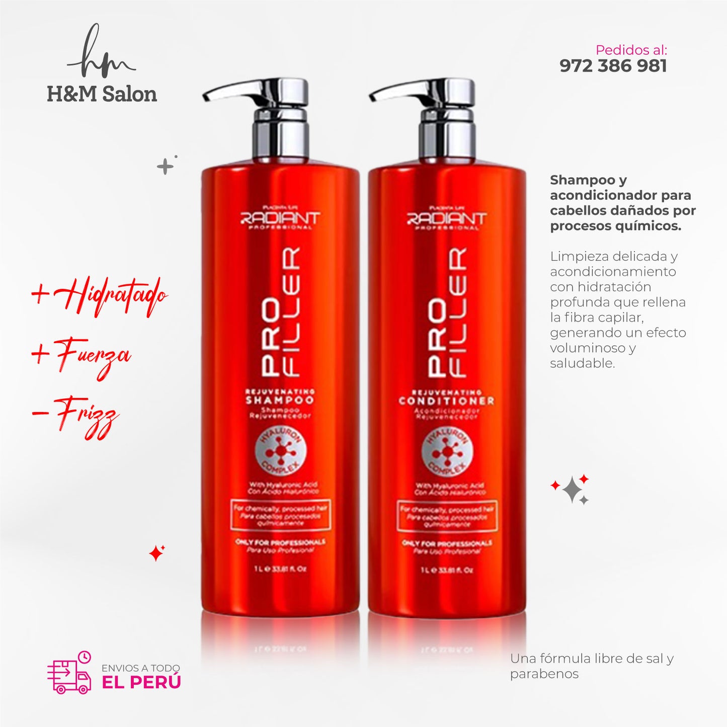 RADIANT - PRO FILLER DUO Shampoo + Acondicionador 1000 ml
