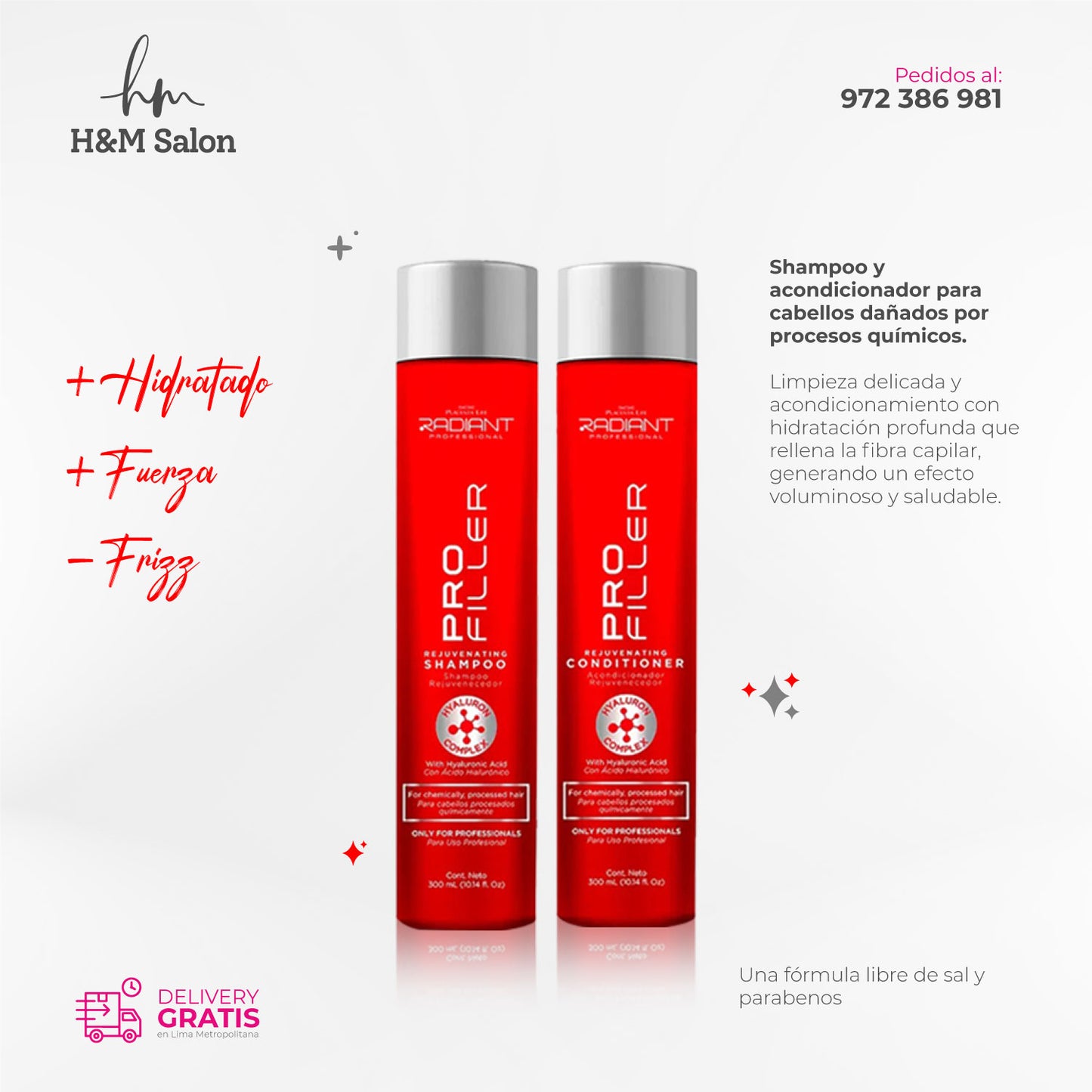 RADIANT - PRO FILLER DUO Shampoo + Acondicionador 300 ml